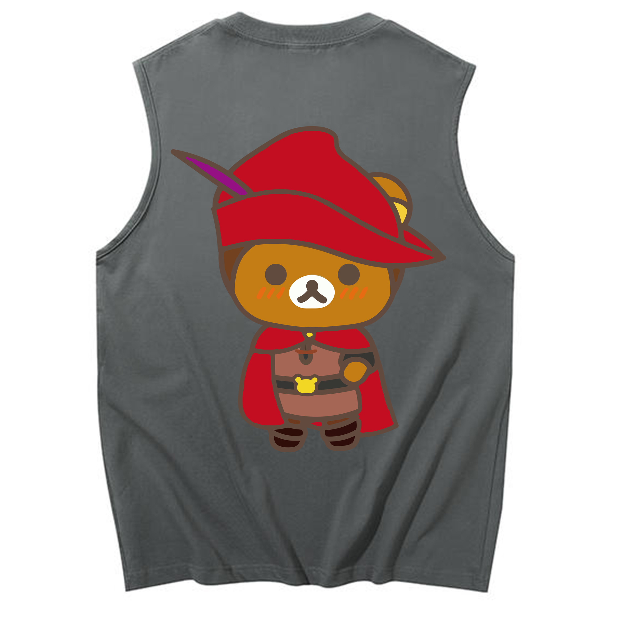 （画像用） リラックマ リラックマ キイロイトリ Rilakkuma Korilakkuma Kiiroitori コットン100％タンクトップ（背面プリント）